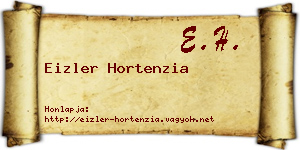 Eizler Hortenzia névjegykártya